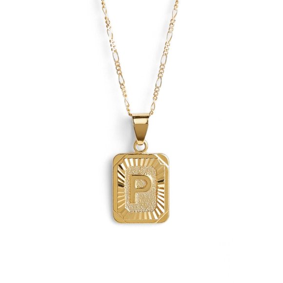 BRACHA "P" Initial Pendant Necklace in Gold - P -  NEW - Picture 5 of 5